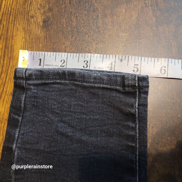 American Eagle Jeans Size 28x32 Skinny Black Wash Flex Stretch Denim Ripped - Picture 12 of 13